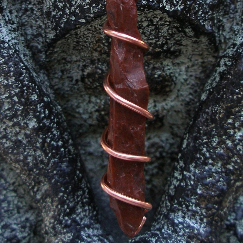 Mahogany Obsidian Needle Turquoise Copper Wire Wrap Adjustable Handcrafted Audi - Picture 5 of 12